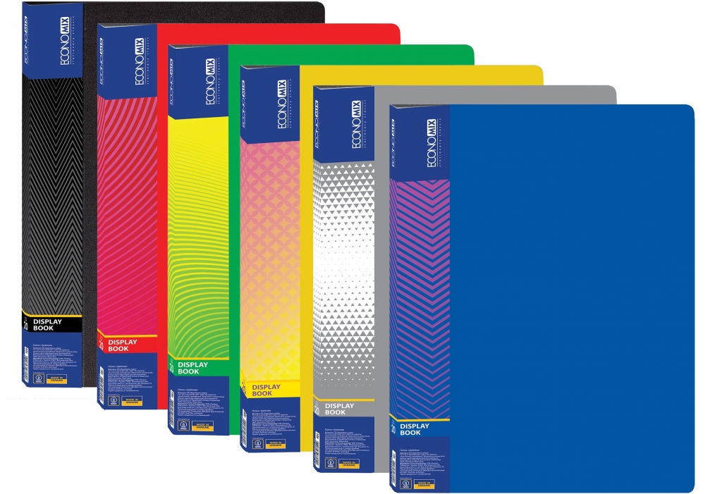 Папка-дисплей ECONOMIX А4 20 файлів, асорті (E30602)